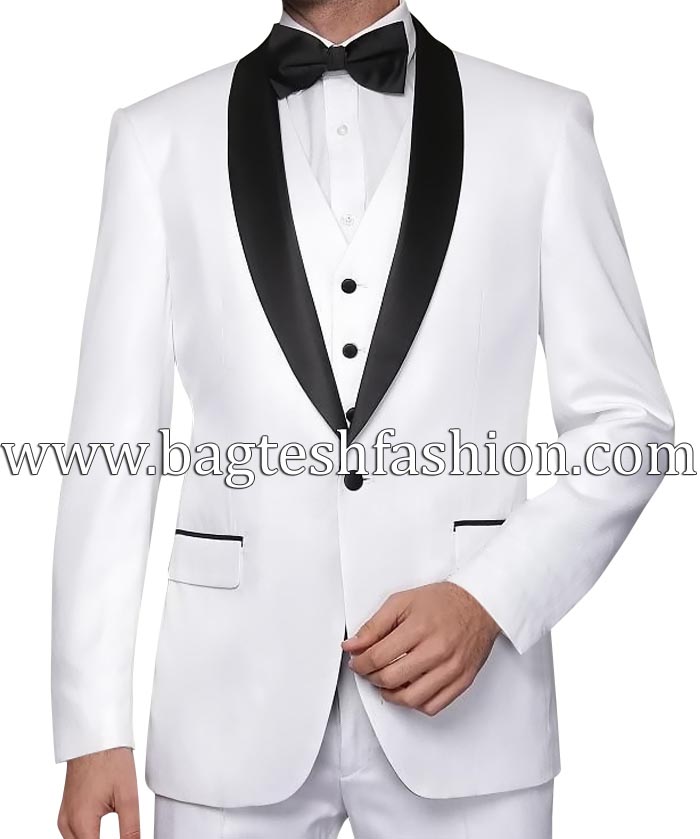 Tailored White Groomsman Tuxedo Suit