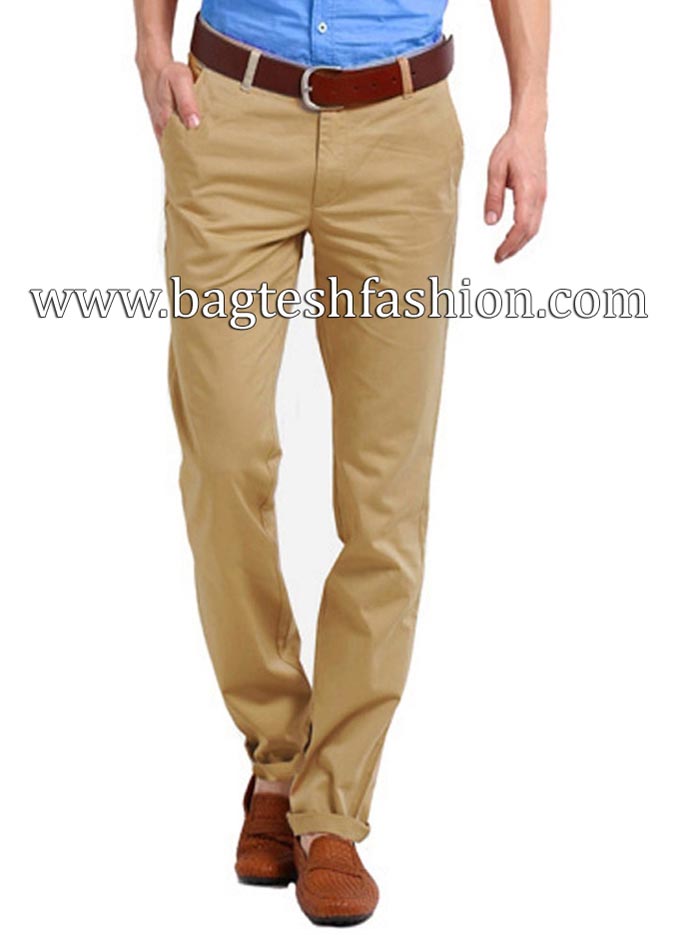 Buy BIBA Navy Solid Narrow Cotton Flax Women's Pants | Shoppers Stop