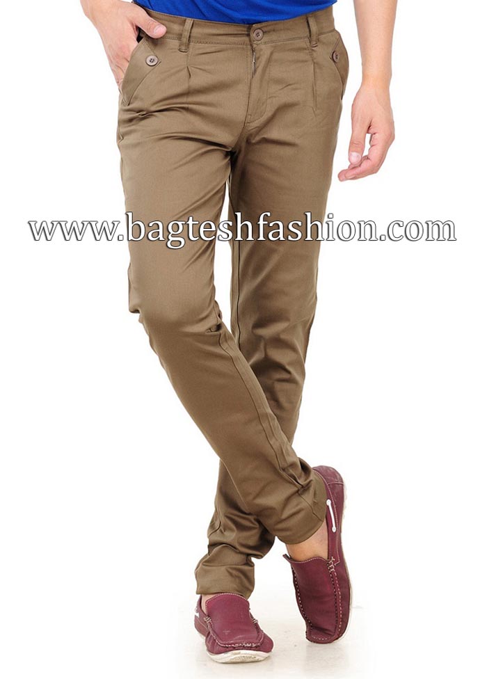 Designer Brown Cotton Narrow Bottom Trouser