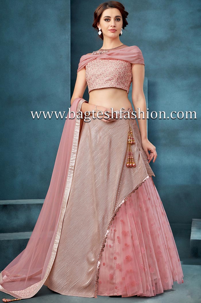 Stylish Pink Designer Wedding Lehenga