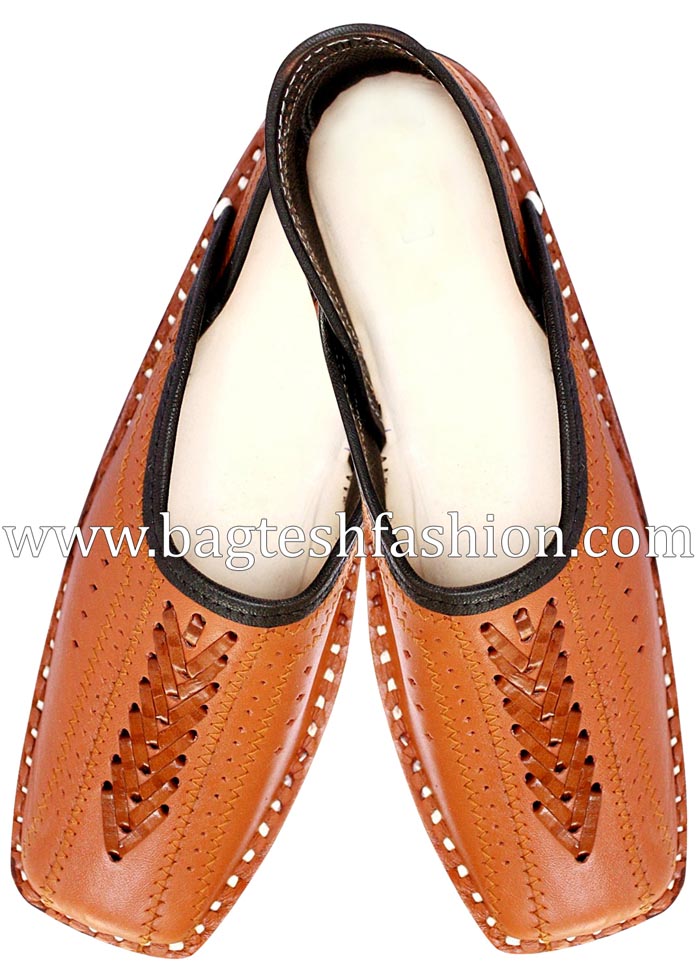 Mens Brown Leather Traditional Handmade Shoes