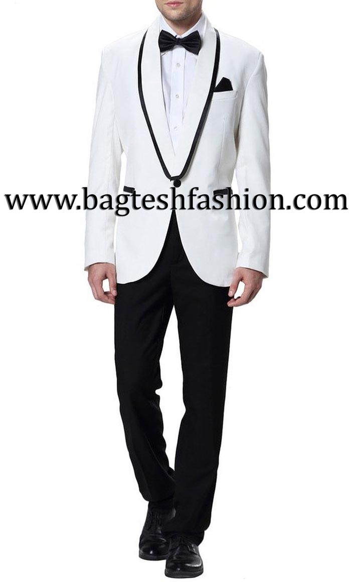 One Button White Tuxedo Wedding Suit