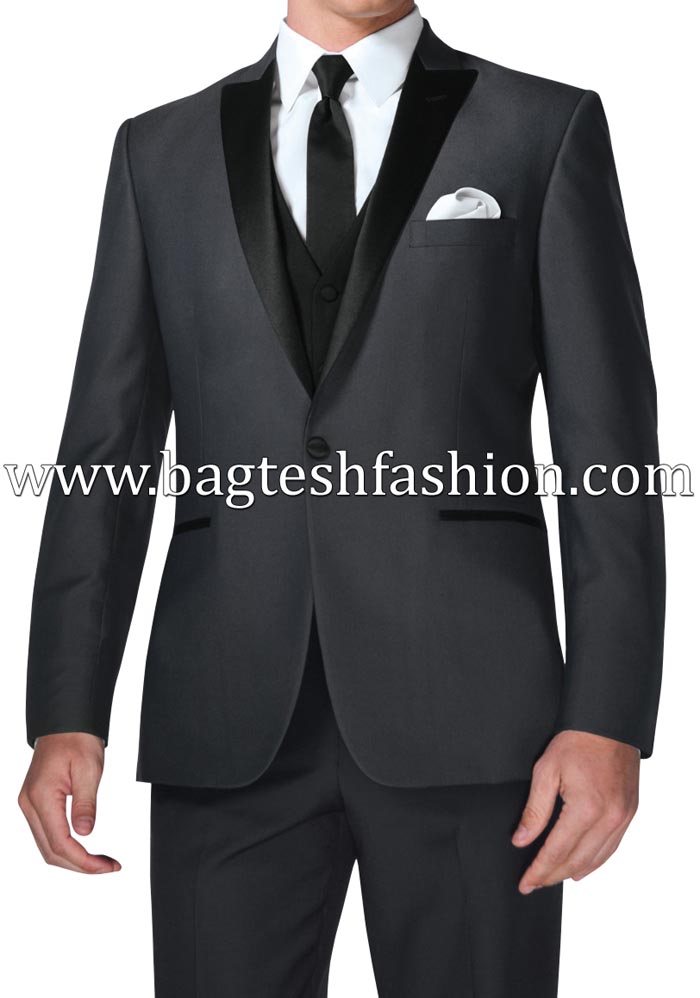 Three Piece Grey Tuxedo Suit