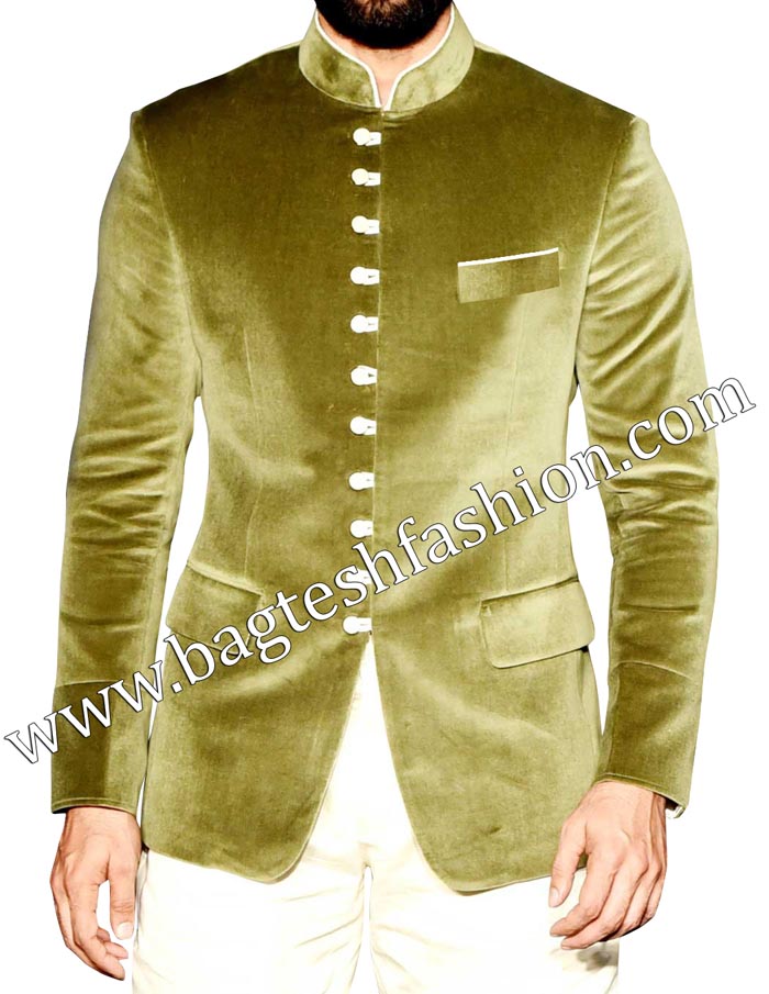Emerald Green Velvet Jodhpuri Suit Hangrr Green Suit Men, Indian ...
