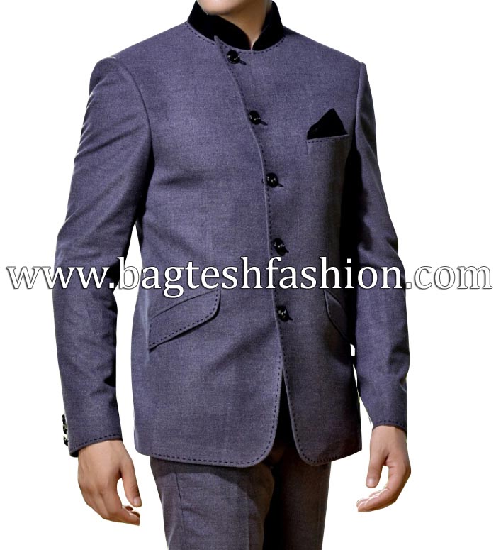 Indian Slate Gray Jodhpuri Party Suit