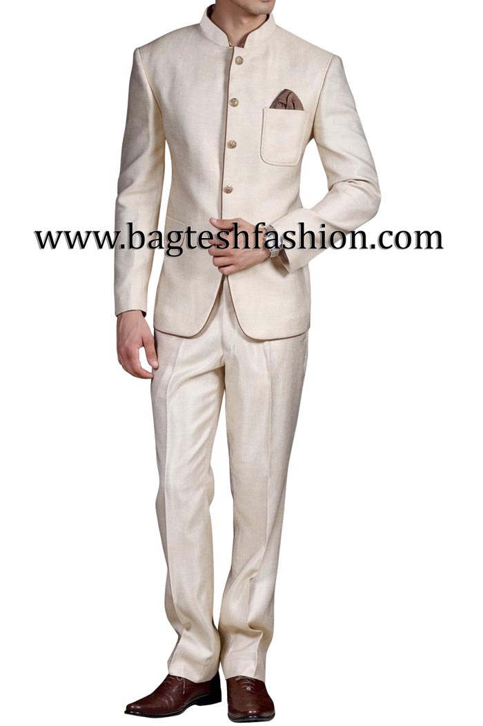 Beige Art Silk Jodhpuri Suit 278286