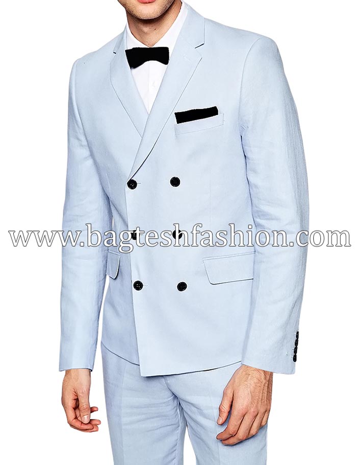 Double Breasted Linen Partywear Suit