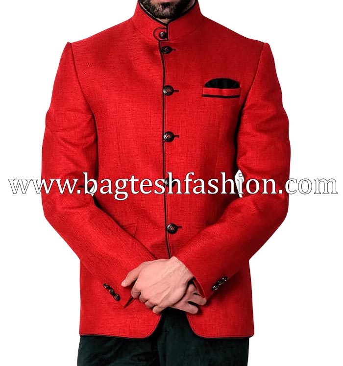 Mens Red And Black Wedding Suit