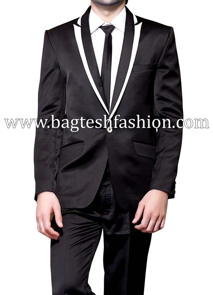 Ethnic Designer Black Tuxedo Suit