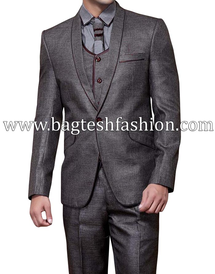 Gorgeous Look Grey Mens Party Suit