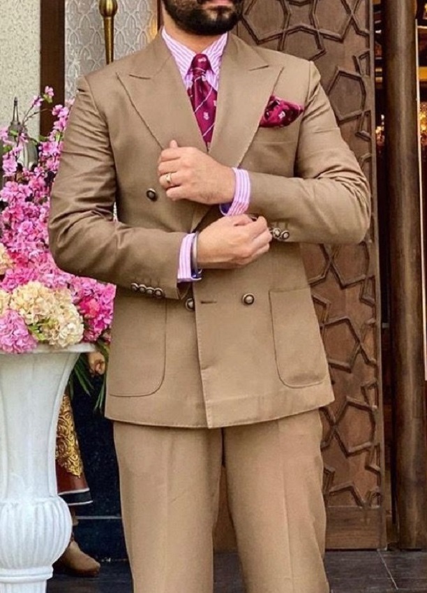 Peach Colour Designer Exclusive Wedding Wear Sherwani Suit D.No.1036