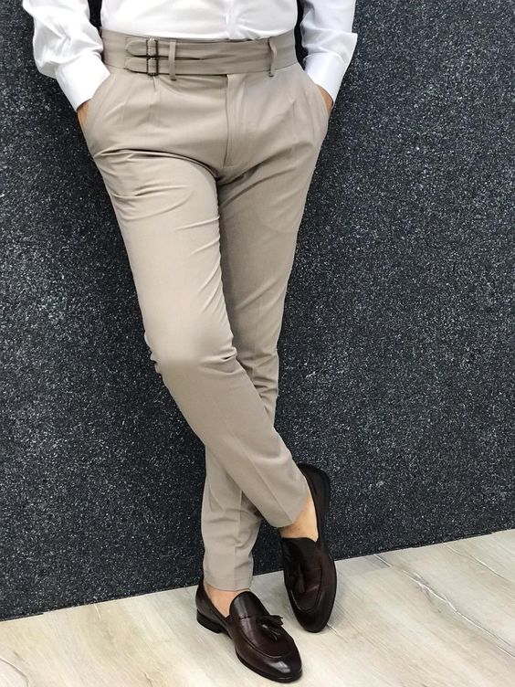 British Style Autumn Solid Color Business Casual Trousers Men's Simple and  Versatile Formal Office Pants Black 29 at Amazon Men's Clothing store