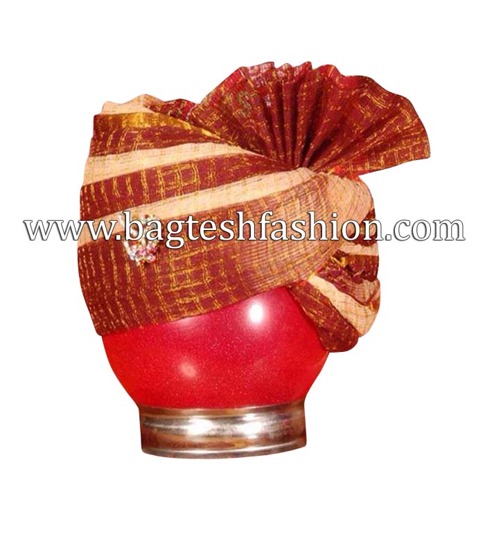 Classic Red And Beige Jodhpuri Turban