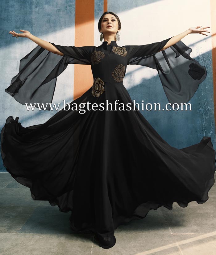 Fabulous Black Embroidered Gown