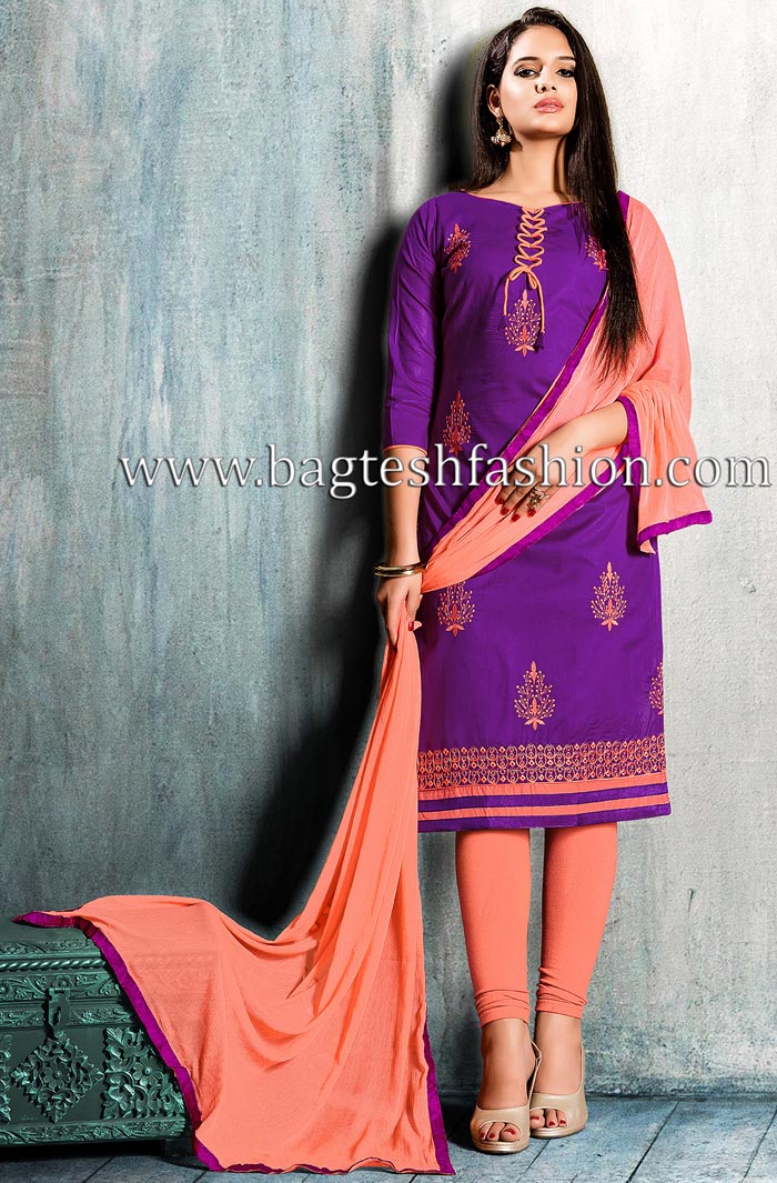 Buy Festival Purple Cotton Salwar Suit