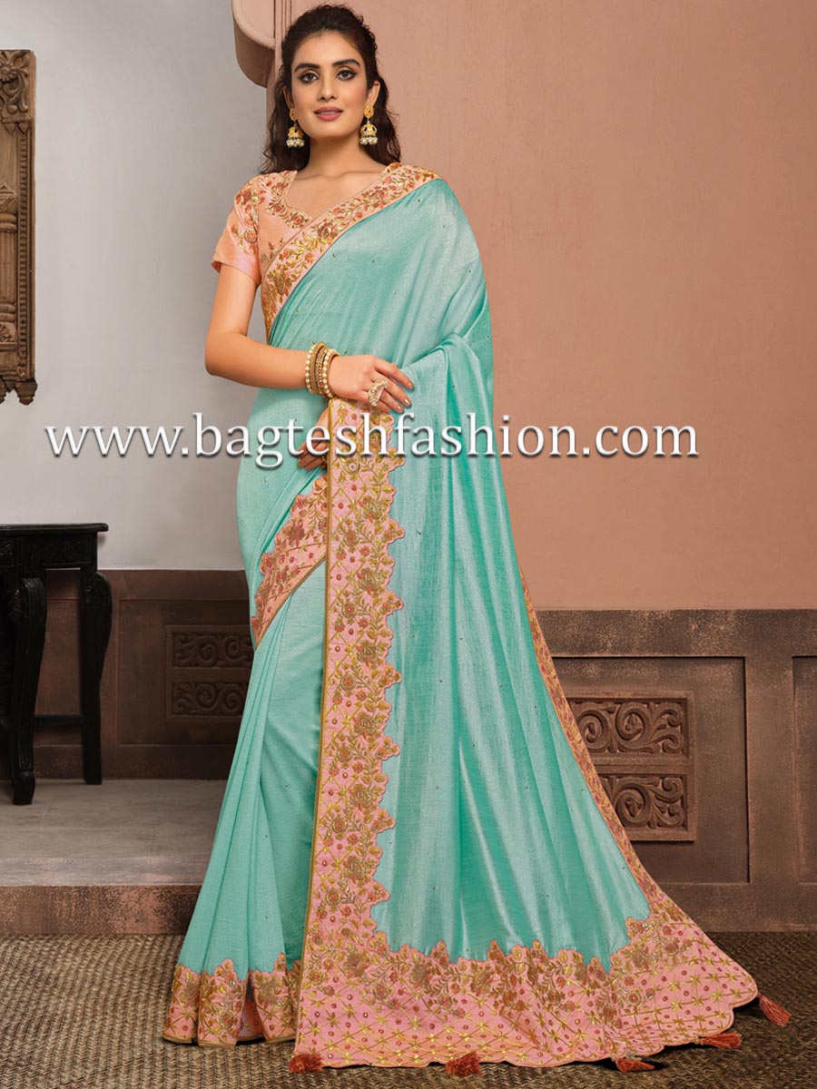 Buy Peacock Blue Bridal Saree for Women Online from India's Luxury  Designers 2024