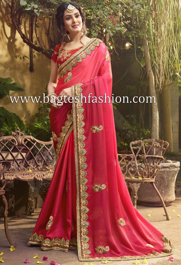 Impressive Shaded Pink Silk Saree