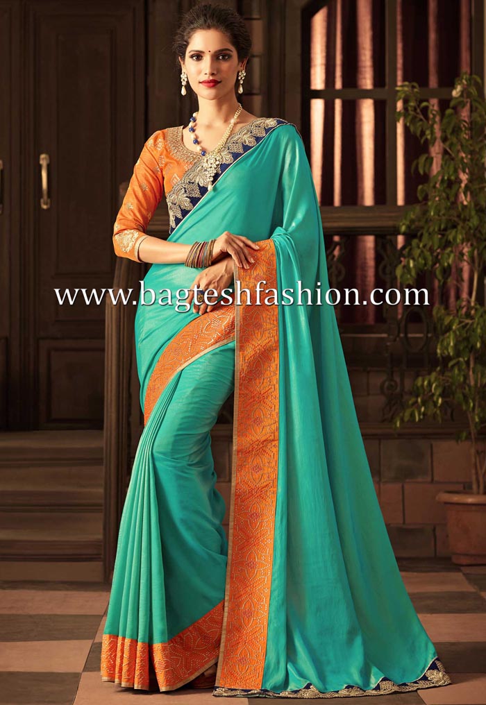 Exotic Turquoise Silk Saree