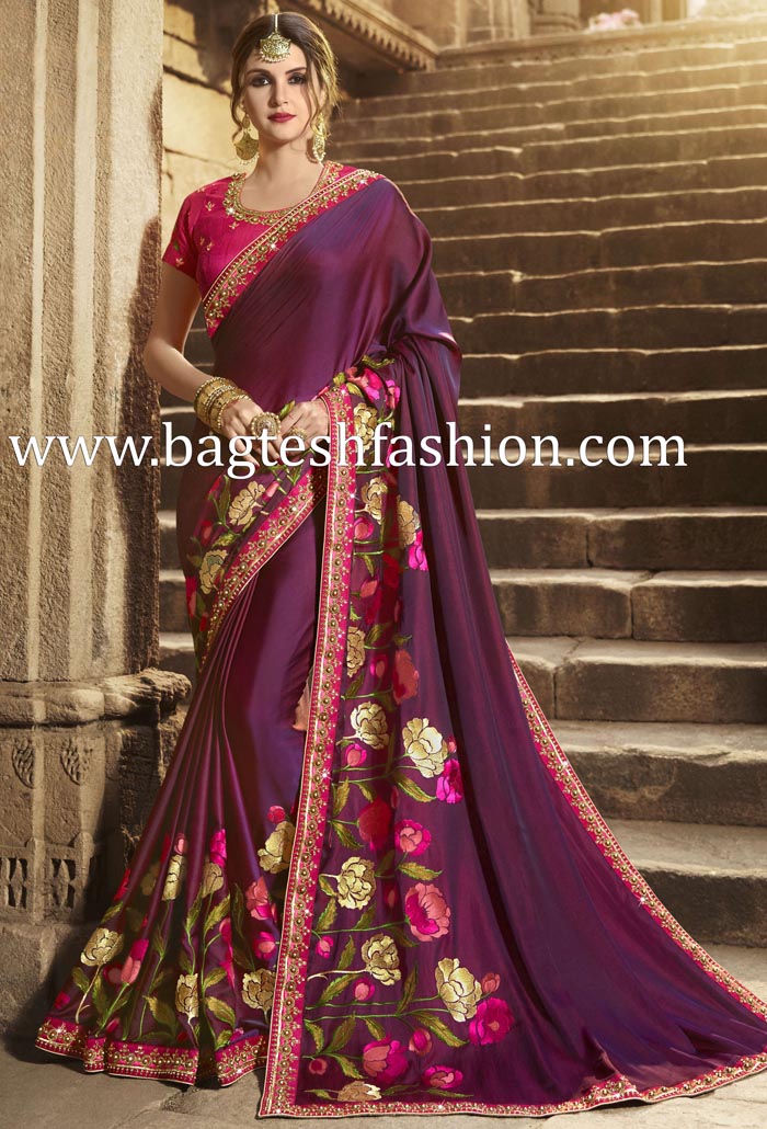 Gorgeous Purple Art Silk Saree
