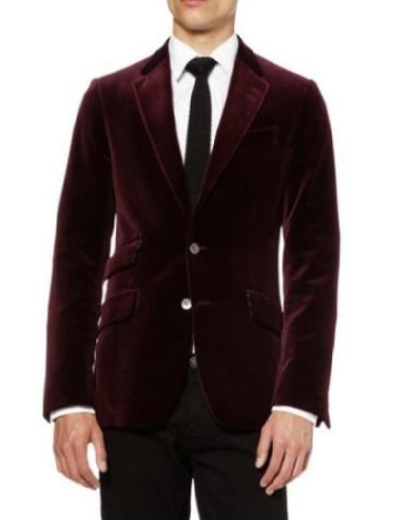 Elegant Burgundy Velvet Jacket