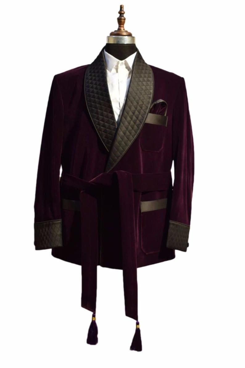 Smoking Quilted Purple Dinner Jacket