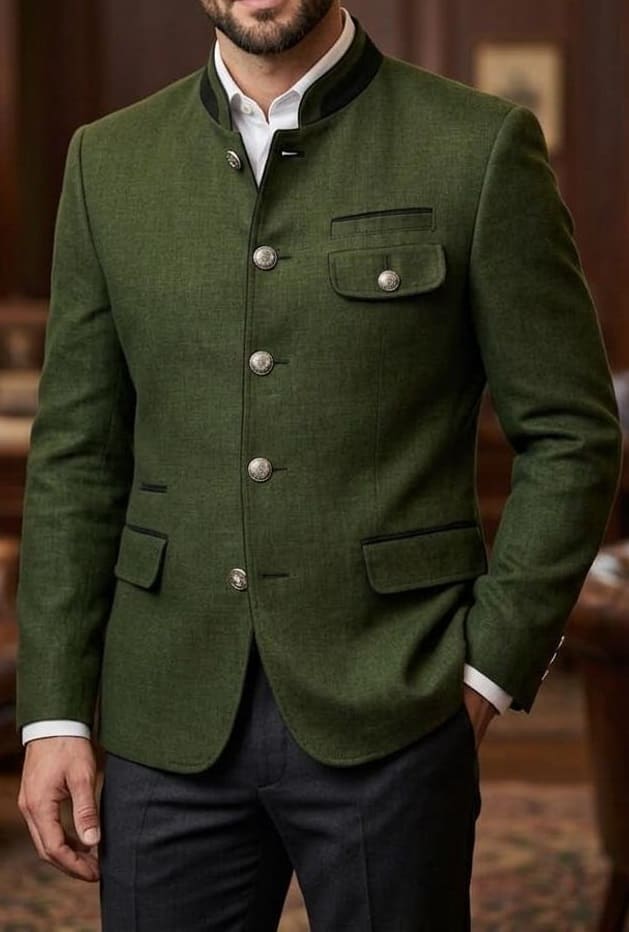 Nehru Collar Austrian Trachten Jacket