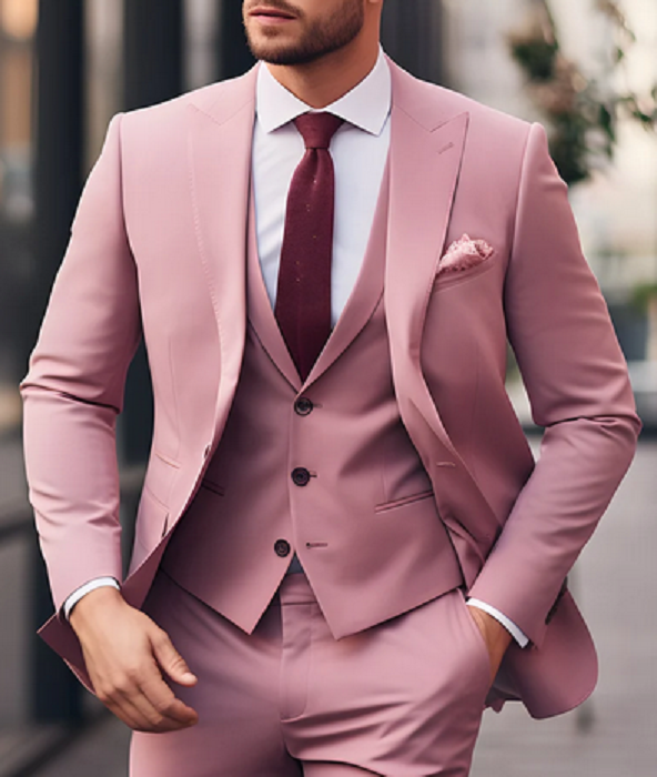 Dusty Rose Pink Dinner Suits For Men