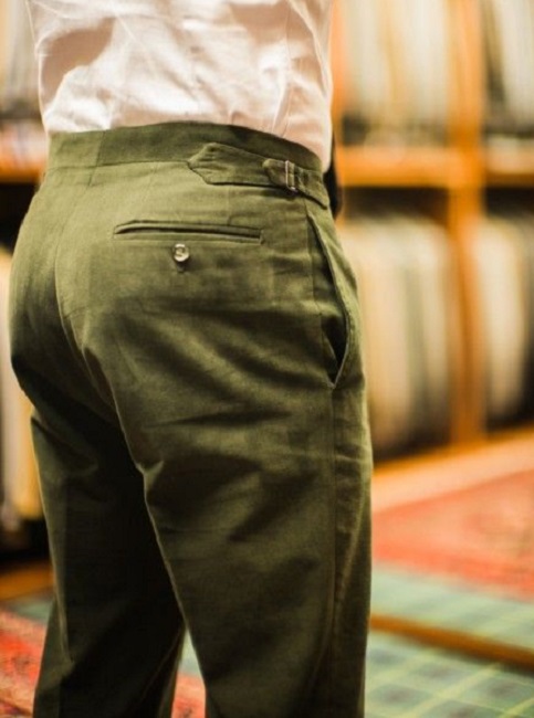 Official Buckle Belted Green Pant