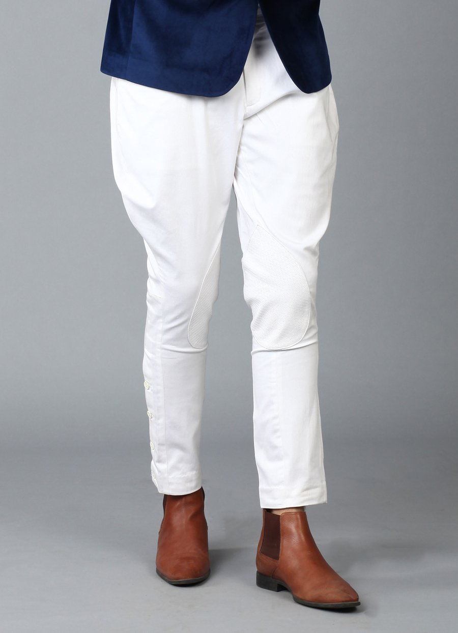White Equestrian Style Riding Breeches