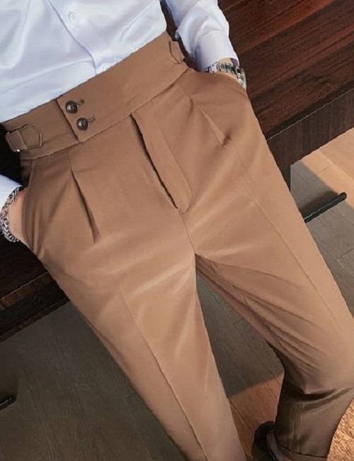 Men's Slim High Waist Chino Pants